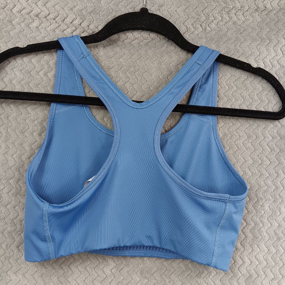 NIKE Women's Futura Swoosh Sports Bra Gym Running Athletic Size M Indigo Bra Top - Picture 3 of 5